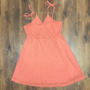SHEIN Orange Waffle Mini Dress